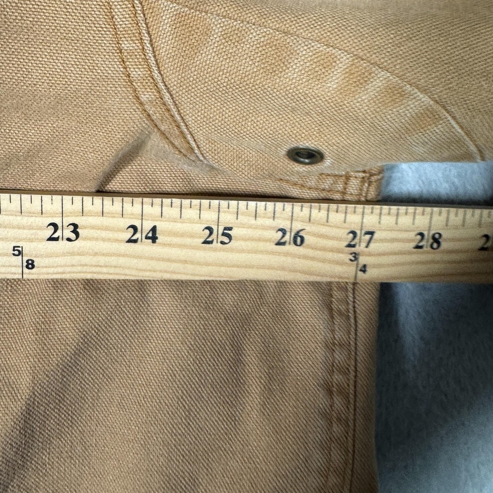 LL Bean Coat Mens 2XL Brown Canvas Plaid Lined Barn Work Embroidered *FLAW - Picture 7 of 10